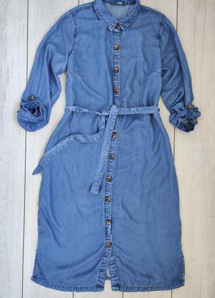 Джинсовое синее платье-рубашка nutmeg м
