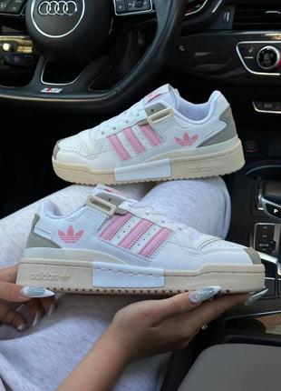 Жіночі білі з рожевим кросівки adidas originals forum 84 low w...
