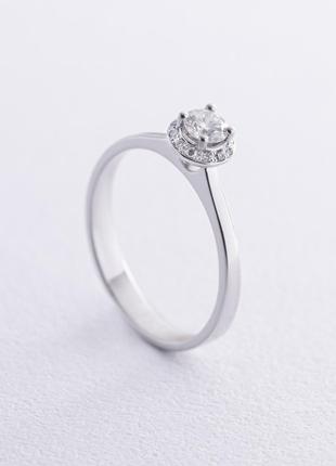 Помолвочное кольцо с бриллиантами (белое золото) 27411121
