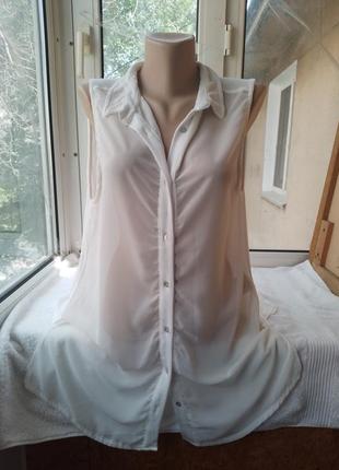 Брендовая вискозная трикотажная шифоновая блуза блузка рубашка...