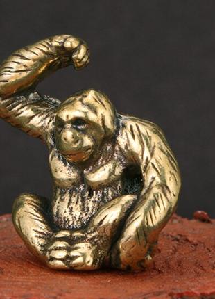 Фигурка статуэтка сувенир металл латунь мавпа обезьяна горилла...