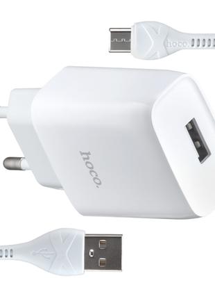 СЗУ Hoco C72A Glorious single port charger set (Type-C) (EU) W...