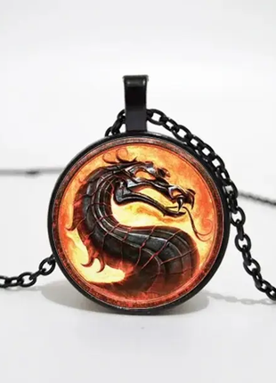 Медальйон Mortal Kombat чорний дракон