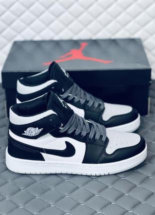 Nike air retro jordan 1 grey кроссовки-хайтопы мужские найк ре...