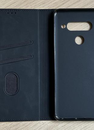 Чехол - книжка (флип чехол) для LG V40 ThinQ чёрный, матовый, ...