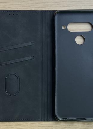 Чехол - книжка (флип чехол) для LG V50 ThinQ чёрный, матовый, ...