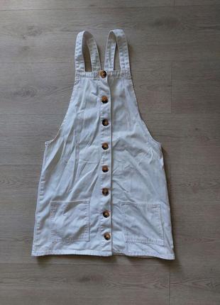 Белый джинсовый сарафан, размер м (12)