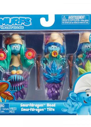 Іграшка фігурка smurfs lost village theme у коробці 3 фігурки