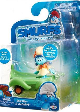 Іграшка інерційна smurfs smurflily on leafboard у блістері