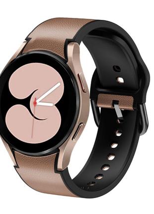Кожаный ремешок WEST для Samsung Galaxy Watch 6 44mm коричнево...