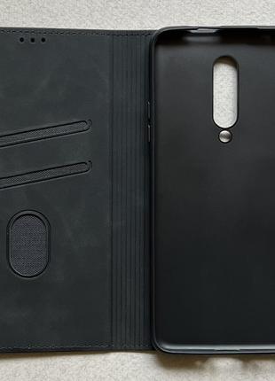 Чехол-книжка для OnePlus 7 Pro чёрный, высококачественная иску...