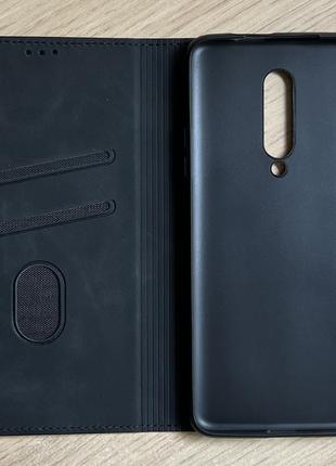 Чехол - книжка (флип чехол) для OnePlus 7 Pro чёрный, матовый,...