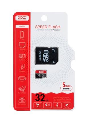 Карта памяти на 32 Гб для телефона с адаптером XO MicroSDHC 32...