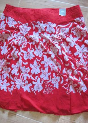 Новая красно-белая юбка "мах" р.54