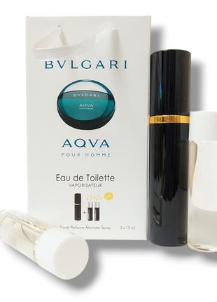 Духи мужские 3в1 Bvlgari Aqva Pour Homme 45 мл. (Булгари аква ...