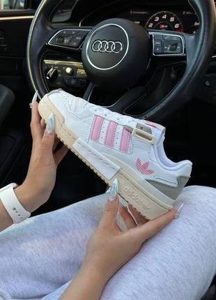 Женские кроссовки adidas originals forum 84 low white pink grey