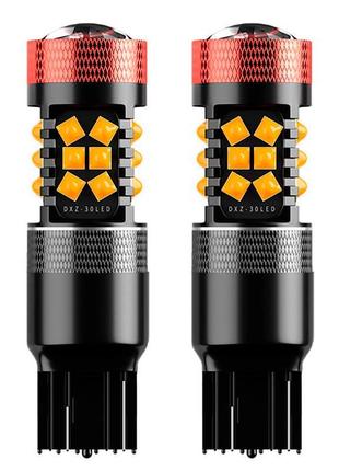 Автомобильная светодиодная лампа DXZ G-3030-30 T25-3157 Yellow...