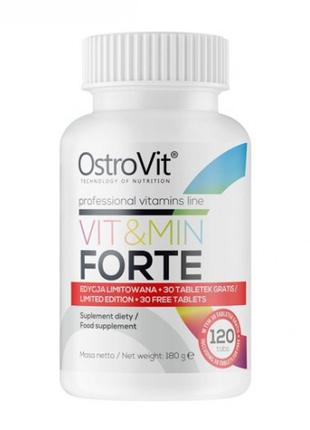 Вітаміни та мінерали OstroVit Vit and Min Forte, 120 таблеток
