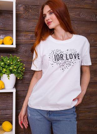 Белая женская футболка свободного кроя 198R015 от магазина Sho...