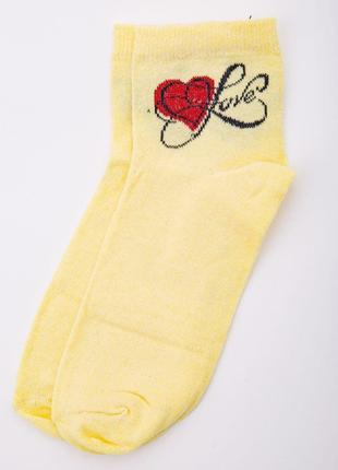 Женские носки желто-красного цвета с принтом средней длины 167...