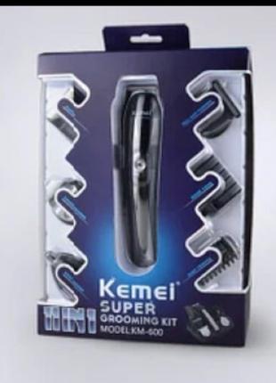 Машинка триммер для стрижки волос KEMEI KM-600 (11 В 1 + Подставк