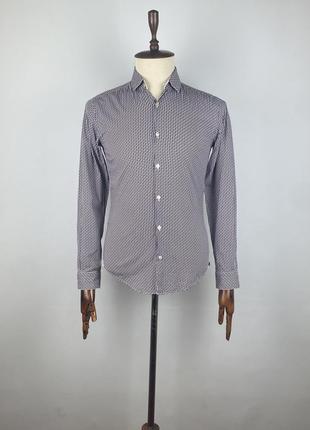 Оригинальная мужская рубашка hugo boss slim fit strech shirt