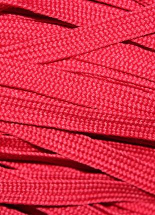 Тасьма червона шнур плоский поліестер 10мм, моток 100м