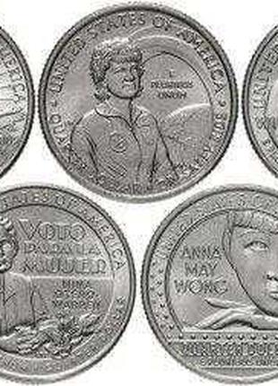 Набір монет США 25 центів 2022 жінки Америки