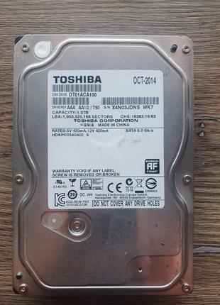 Жорсткий диск Toshiba 1TB 7200rpm 32MB DT01ACA100 3.5 SATA III
