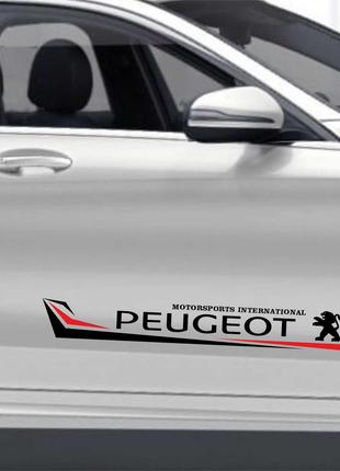 Наклейка Peugeot на передние двери (чёрный)