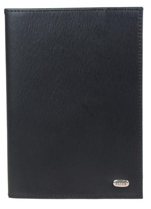 Обложка для паспорта Petek из натуральной кожи 581-043-01 черная