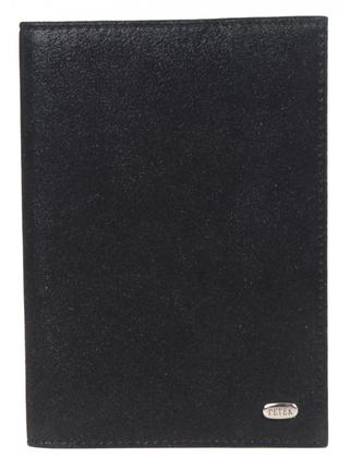 Обложка для паспорта Petek из натуральной кожи 581-098-01 черная