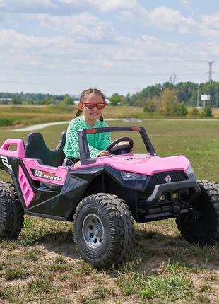 Детский электромобиль двухместный Багги Flash 4WD (розовый цве...