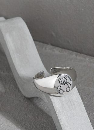 Серебряное кольцо перстень "тедди"