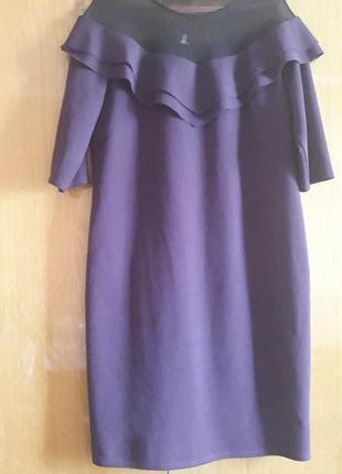 Нарядное платье с сеткой  трендовый фиолет новое
