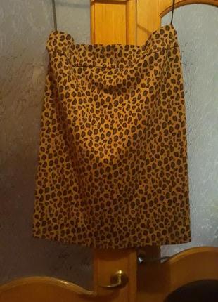 Стильная юбка леопардовый принт новая