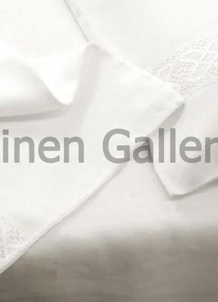 Комплект белья кружево серый льняной, галерея льна в 3-х размерах