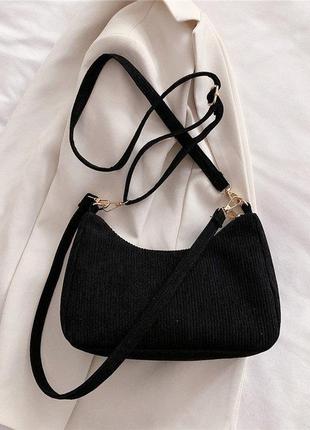 Вельветовая сумочка с двумя ремешками