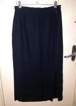 Натуральная- льняная-вискоза,длинная,чёрная юбка с разрезом,бо...