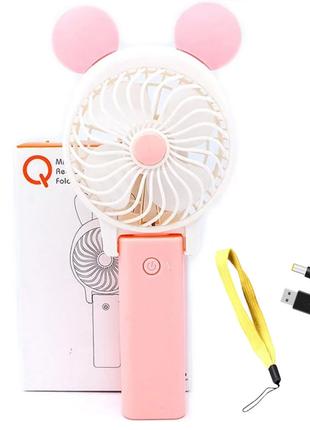 Портативный мини вентилятор Cat на USB, Розовый / Маленький ве...