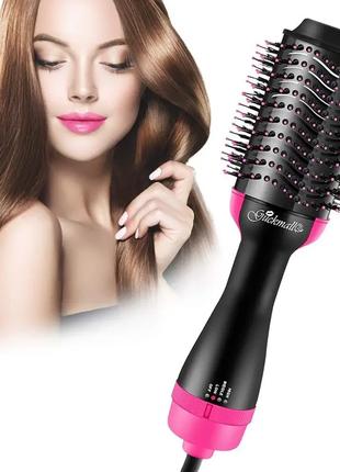 Фен-щетка для волос 3в1 One Step Hair Dryer, 1000Вт / Круглая ...