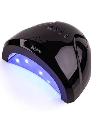 Лампа для манікюру 48 Вт, SUN ONE, Чорна/LED+UV лампа для лушп...