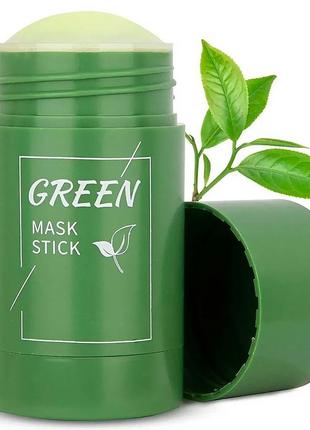 Маска стик для лица с зеленым чаем против черных точек / Очища...