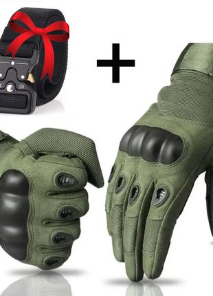 Тактические перчатки с закрытыми пальцами + Подарок Тактически...