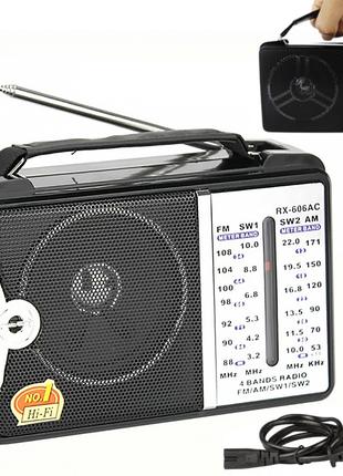 Портативный FM радиоприемник Golon RX-606 АС на батарейках и о...