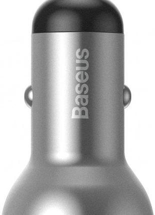 АЗУ Baseus Digital Display Dual USB 4.8A Car Charger 24W Silver
