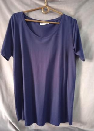 Женская синяя футболка, европейский размер 44-46