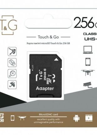 Карта Памяти T&G; MicroSDXC 256gb UHS-3 10 Class & Adapter Цве...