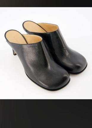 Bottega veneta черные кожаные туфли на каблуке