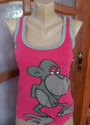 Майка футболка летняя яркая с принтом обезьяны